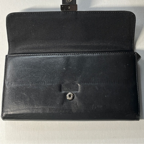 Wilson's Pelle Studio Womens Soft Black Leather Wallet Trifold 7.25" x 3.25" - Picture 4 of 11